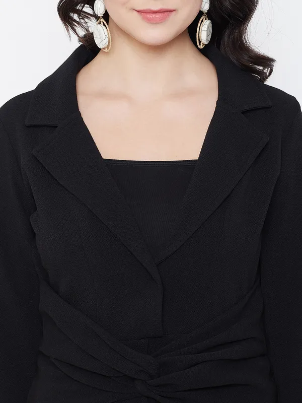Women_Black_Solid_Shirt_Collar_A-Line_Dress