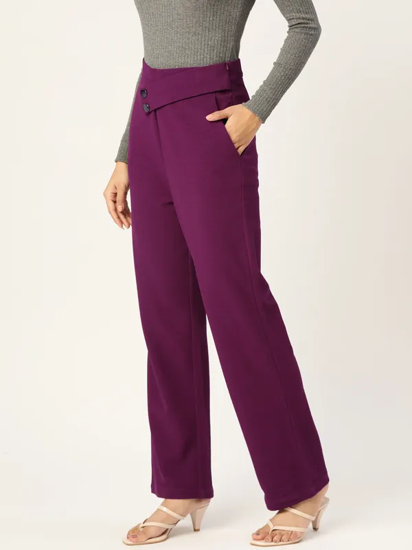 Zastraa_Women_Burgundy_Smart_High-Rise_Parallel_Trousers