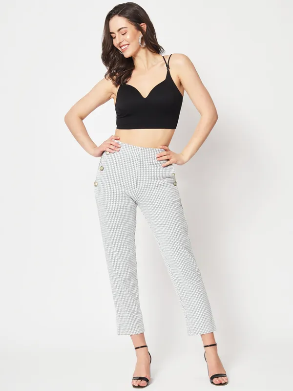 Zastraa_Women_White_Checked_Relaxed_Straight_Leg_Straight_Fit_Cigarette_Trousers