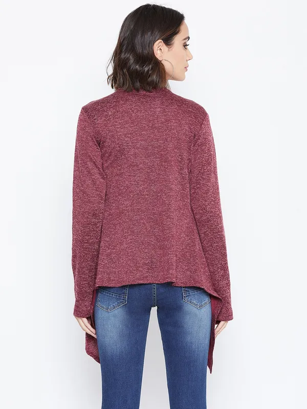 Rust_Solid_Casual_Wear_Shrug