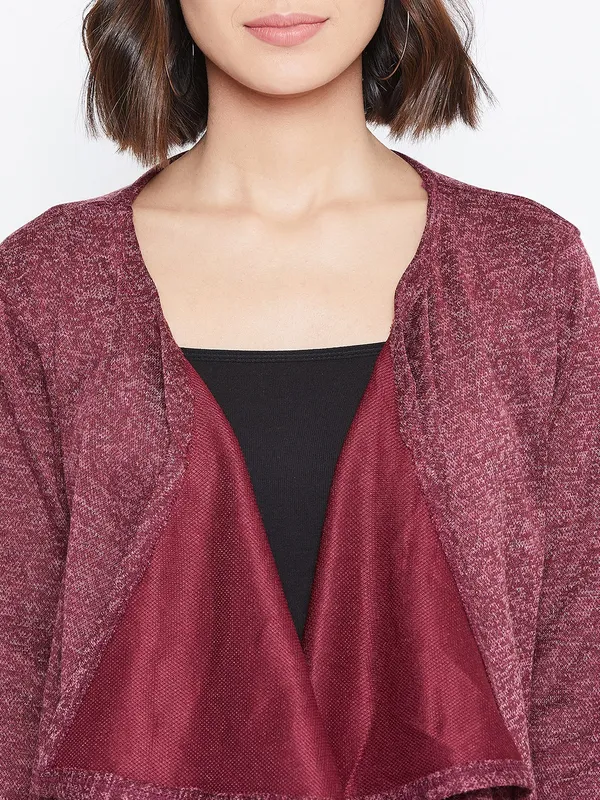 Rust_Solid_Casual_Wear_Shrug