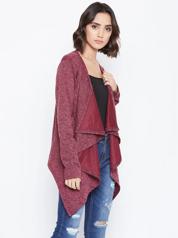 Rust_Solid_Casual_Wear_Shrug