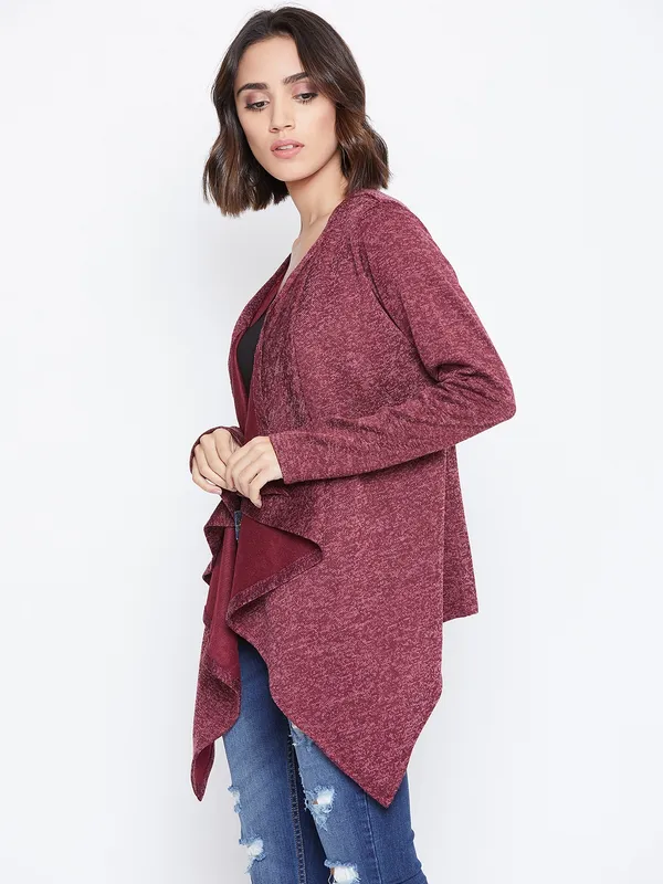 Rust_Solid_Casual_Wear_Shrug