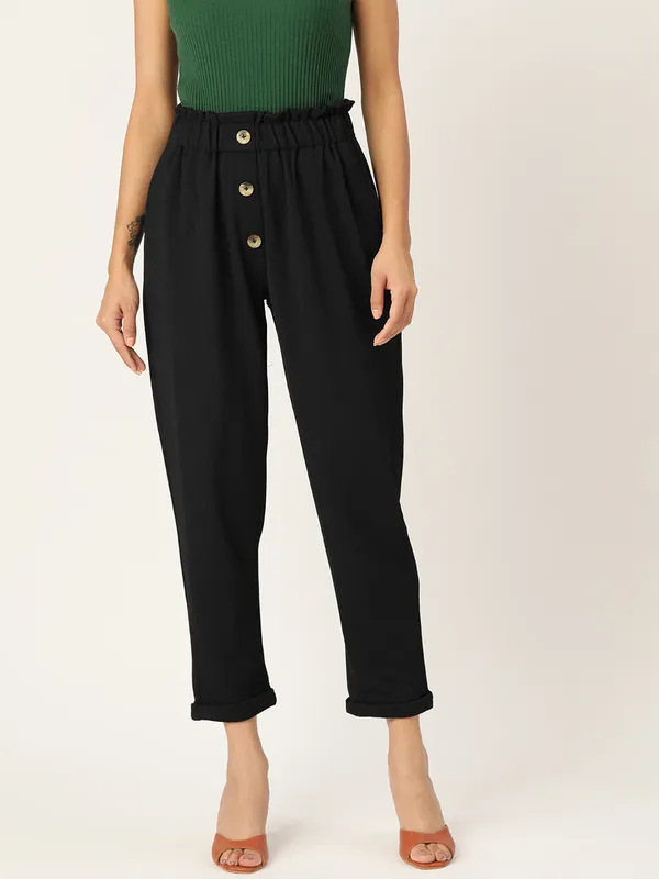 Zastraa_Women_Black_Smart_Slim_Fit_High-Rise_Pleated_Trousers