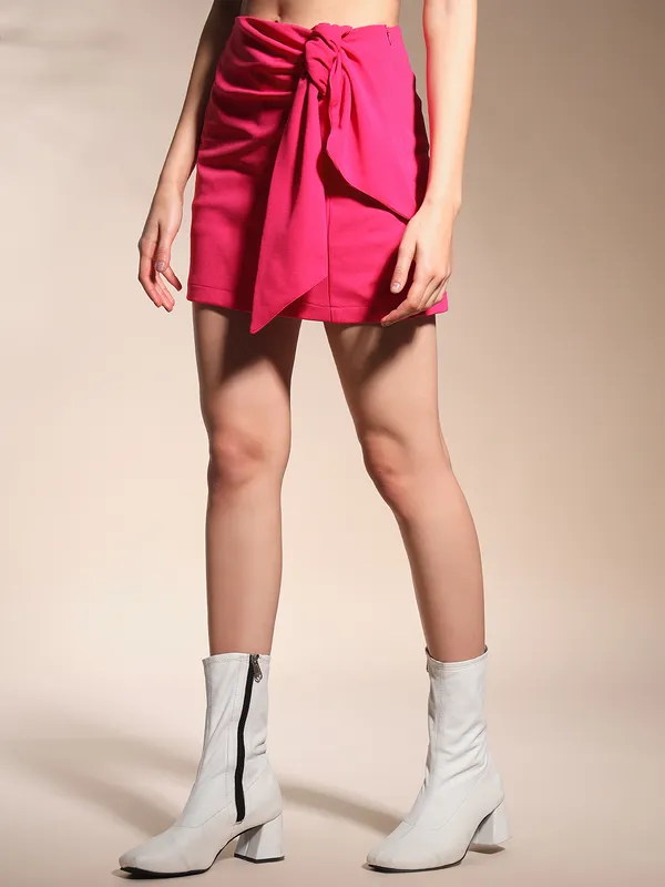 Zastraa_Hot_Pink_Scuba_Skorts_with_Bow