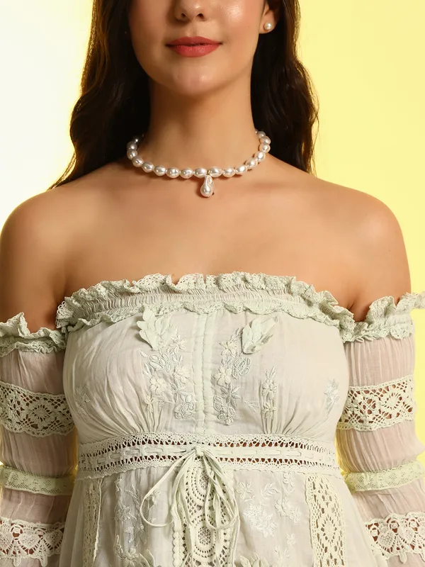 ZASTRAA_GREEN_EMBROIDERED_SCHIFFLI_LACE_DRESS_WITH_ADDED_HAND_EMBROIDERY