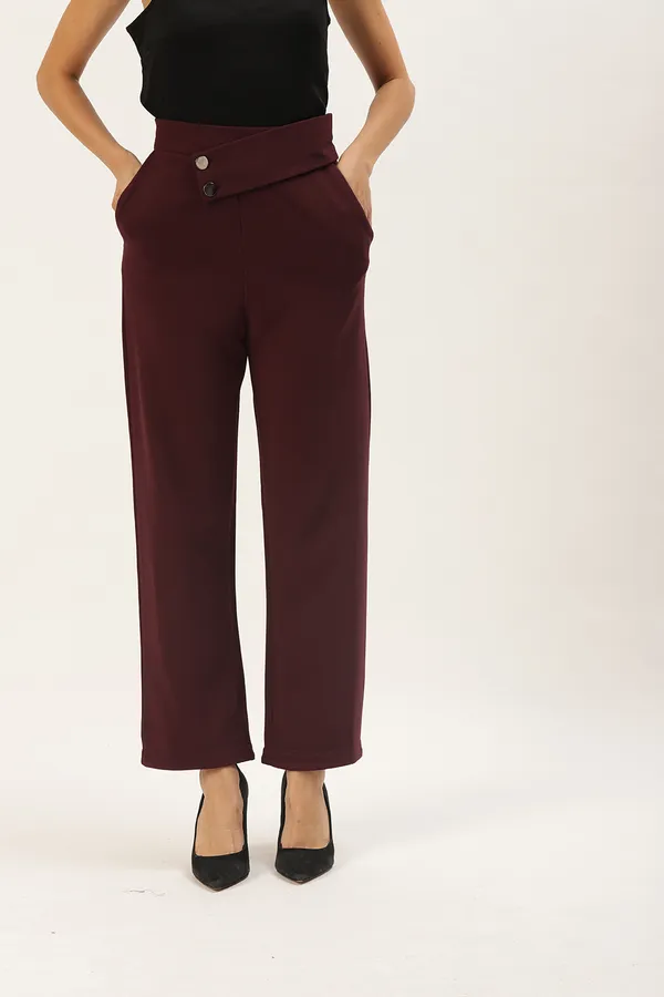 Zastraa_Women_Burgundy_Solid_High-Rise_Parallel_Trousers