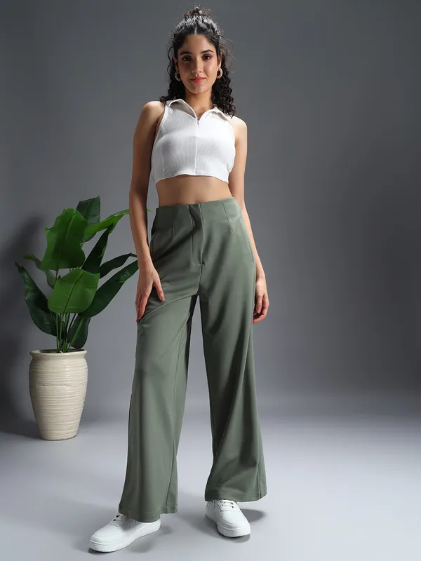Zastraa_Off-White_High_Waist_Culotte_Trouser