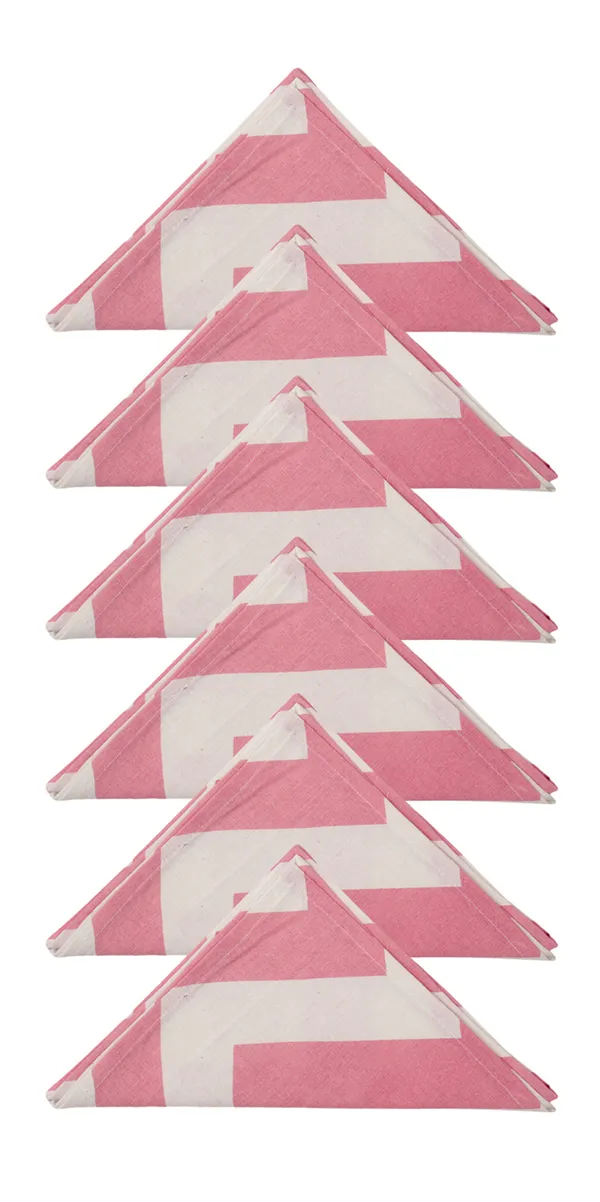 Pack_of_12_Pieces_Cotton_Pink_Chevron_Printed_and_Plain_Napkin_Set_for_Dining_and_Kitchen