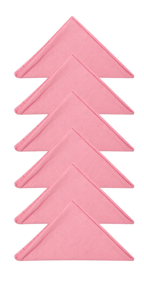 Pack_of_12_Pieces_Cotton_Pink_Chevron_Printed_and_Plain_Napkin_Set_for_Dining_and_Kitchen