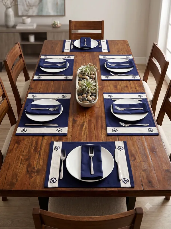 Pack_of_128_Piece_Cotton_Dark_Blue_Vally_of_flowers_Collection_Place_Mat_With_Napkin-For_Dinning_Table,_Center_Room_and_Kitchen