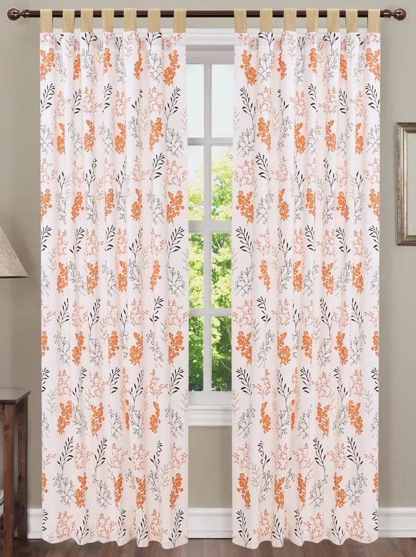 Pack_of_3_Pieces_Cotton_Saftey_Orange_Bloom_Bliss_Printed_Collection_Tab_Top_Curtain_Set_For_Bedroom_and_Living_Room