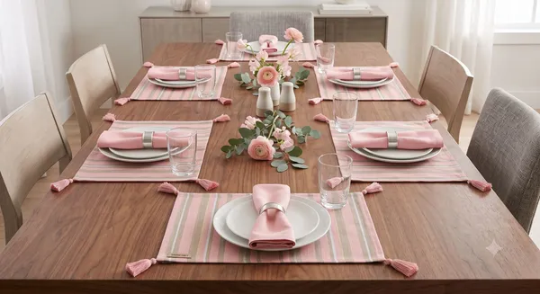 Pack_of_6_Piece_Cotton_Beige-Pink_Wonders_Weaved_Stripe_Collection_Place_Mat-For_Dinning_Table,_Center_Room_and_Kitchen