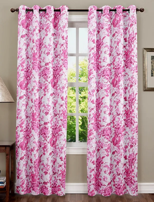 Pack_of_2_Cotton_Orchid_Purple_Rosy_Reflections_Collection_Eyelet_Curtain_Set_for_Window_and_Door