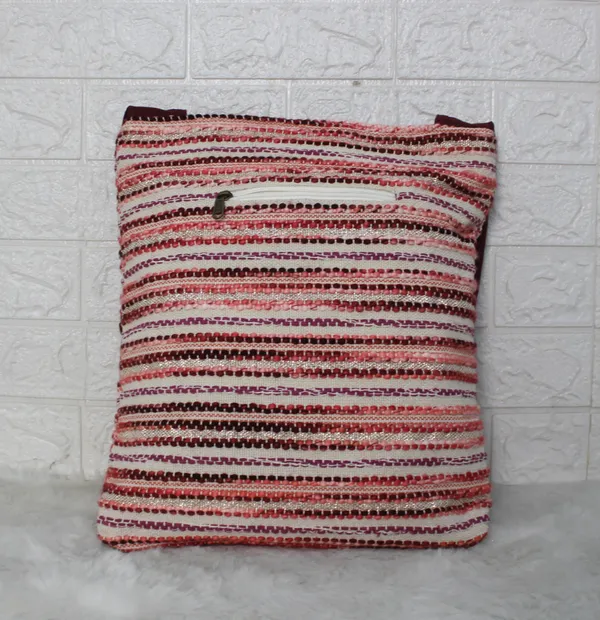 Pack_of_1_Piece_Premium_Cotton_Maroon_Stripe_Villa_Collection_Crossbody_Messenger_Shoulder_Bag_for_Women,_Men,_Girl_&_Boy