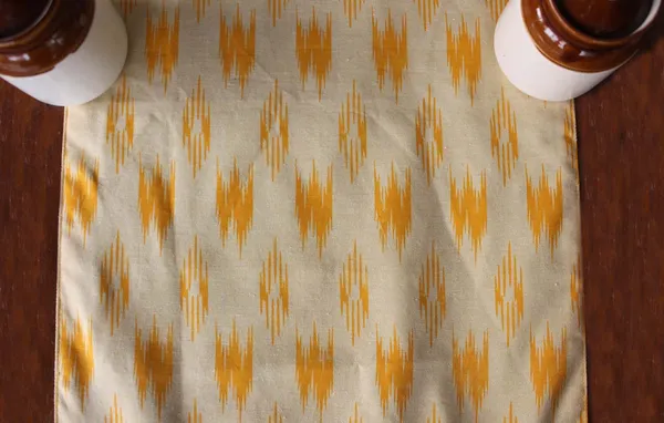 Pack_of_1_Piece_Cotton_Yellow_Pochampaaly_Weave_Ikat_Printed_Collection_Table_Runner-For_Dining_&_Center_Table