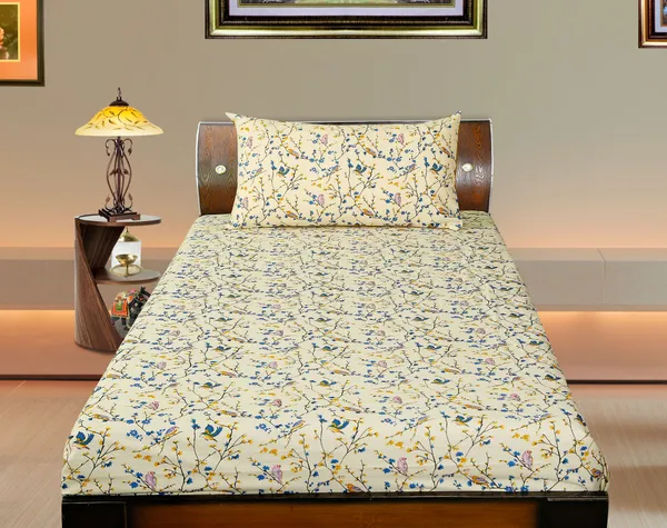 Pack_of_2_&_3_Pieces_Cotton_Beige_Mini_Bird_Cotton_Printed_Bedsheet_Set_With_Pillow_Covers_for_Bedroom,_Guest_Room,_Kids_Room