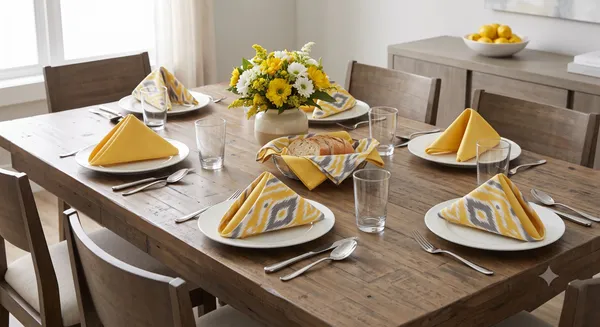 Pack_of_12_Pieces_Cotton_Yellow_3_Ikat_Printed_and_Plain_Napkin_Set_for_Dining_and_Kitchen
