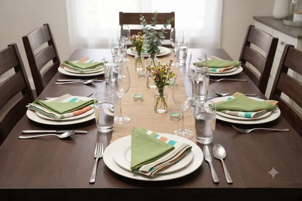 Pack_of_12_Pieces_Cotton_Green_Stripe_Printed_and_Plain_Napkin_Set_for_Dining_and_Kitchen