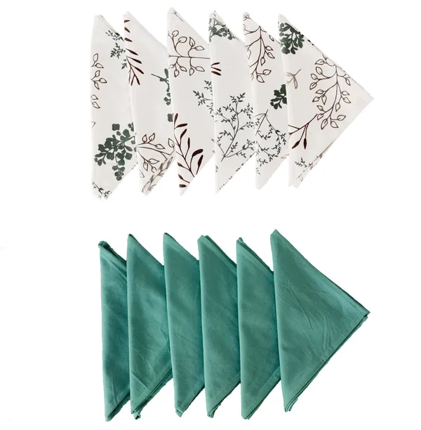 Pack_of_12_Pieces_Cotton_Aqua_Blossom_Bliss_Printed_and_Plain_Napkin_Set_for_Dining_and_Kitchen