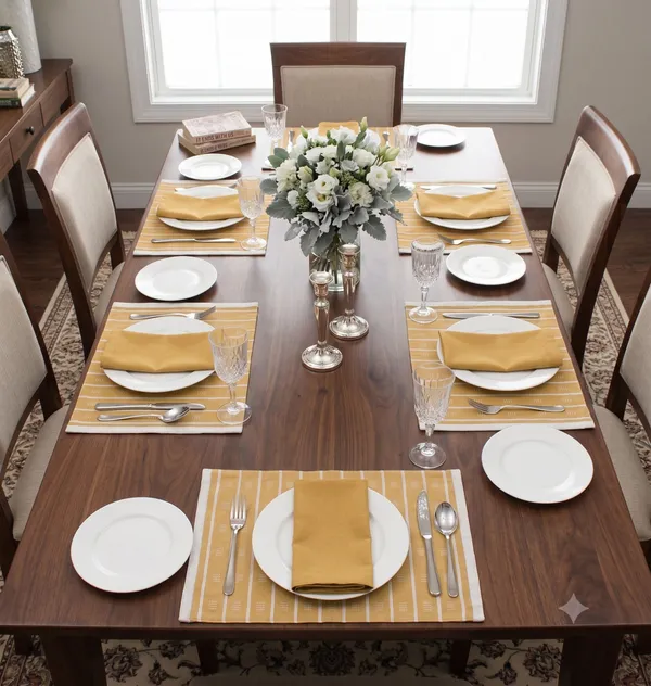 Pack_of_18_Piece_Cotton_Yellow_Check_Reflection_Collection_Place_Mat_Napkin-For_Dinning_Table,_Center_Room_and_Kitchen