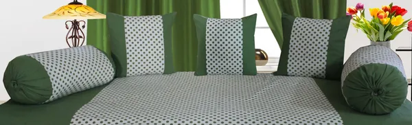 Pack_of_6_Pieces_Cotton_Green_Polka_Dot_Printed_Diwan_Set_For_Living_room