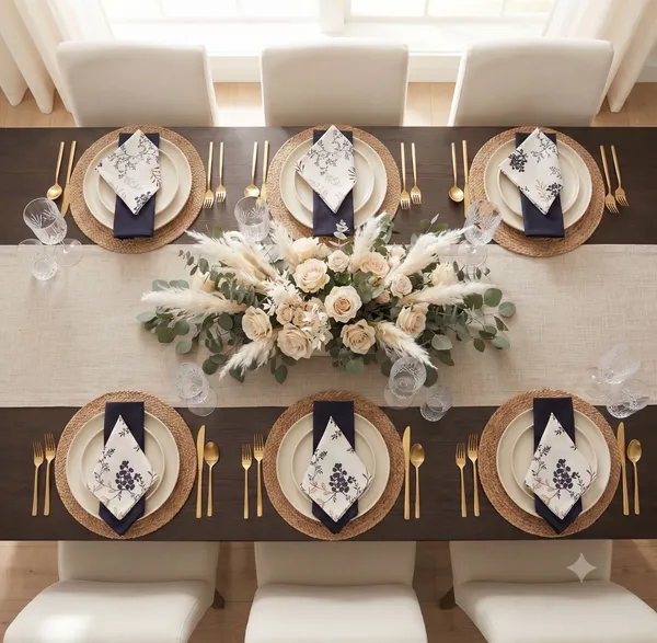 Pack_of_12_Pieces_Cotton_Blue_Blossom_Bliss_Printed_and_Plain_Napkin_Set_for_Dining_and_Kitchen