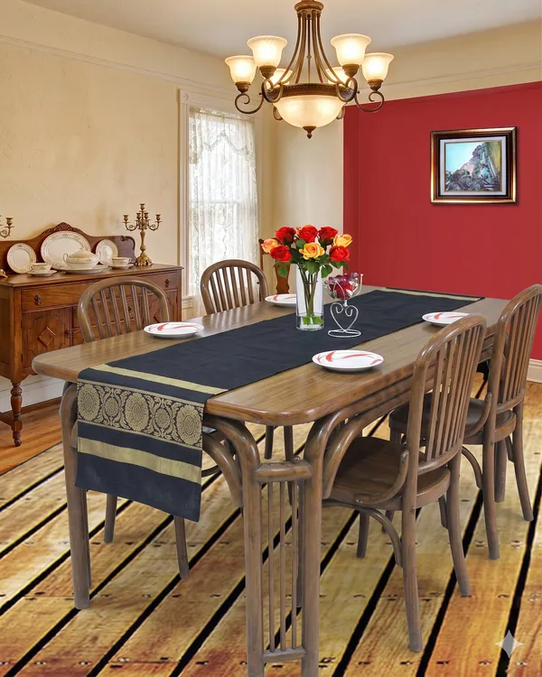 Pack_of_1_Piece_Polyester_Black_Floral_Brocekt_Table_Runner-_Dining_&_Center_Floral_Brocekt_Table