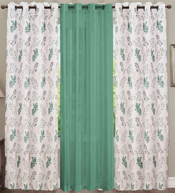 Pack_of_3_Pieces_Cotton_Aquamarine_Bloom_Bliss_Printed_Collection_Eyelet_Curtain_Set_For_Bedroom_and_Living_Room
