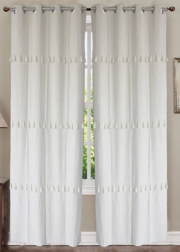Pack_of_2_Pieces_Cotton_Cream_Merit_Tassel_Collection_Eyelet_Curtain_Set_For_Bedroom_and_Living_Room
