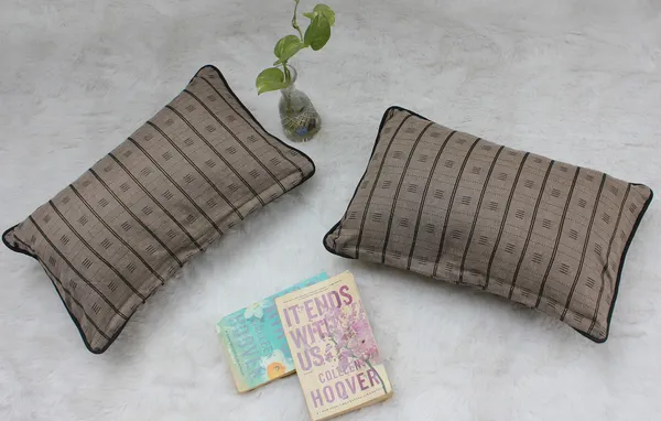 Pack_of_2_Piece_Cotton_Taupe_Brown_Check_Reflection_Collection_Cushion_&_Pillow_Cover-for_Living_Room_and_Bedroom