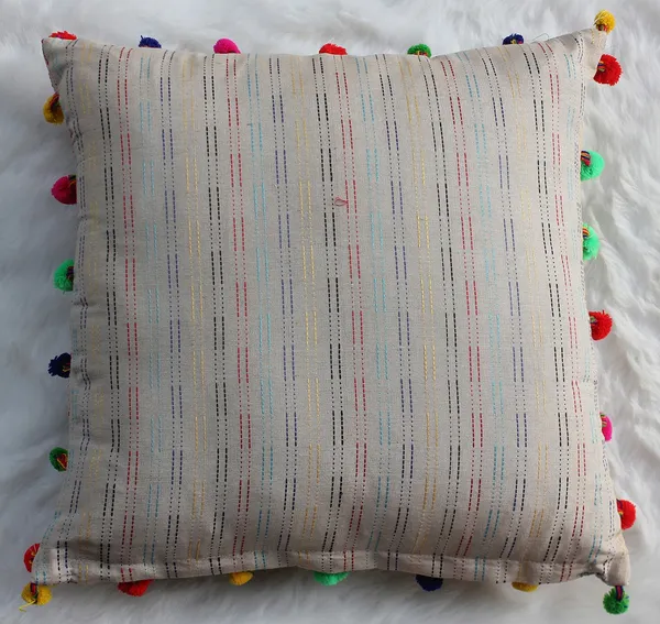 Pack_of_2_Piece_Cotton_Beige_Sprinkles_Multicolour_PomPom_Collection_Cushion_&_Pillow_Cover-for_Living_Room_and_Bedroom