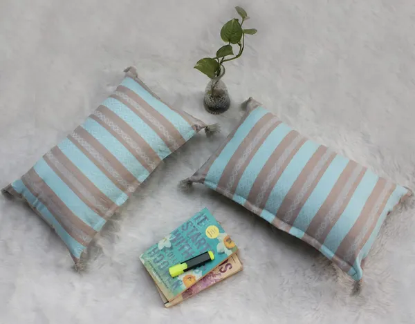 Pack_of_2_Piece_Cotton_Beige_Aqua_Wonders_Weaved_Stripe_Collection_Cushion_&_Pillow_Cover-for_Living_Room_and_Bedroom