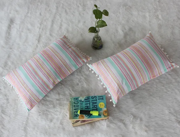 Pack_of_2_Piece_Cotton_Pink_Candy_Stripe_Pompom_Collection_Cushion_&_Pillow_Cover-for_Living_Room_and_Bedroom
