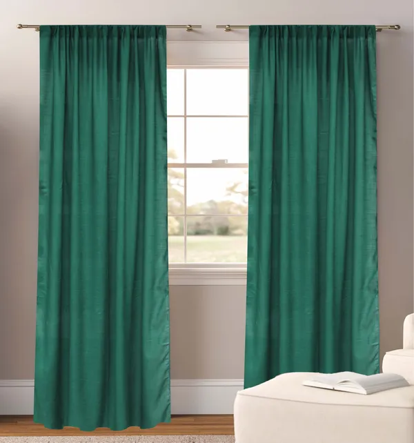 Pack_of_2_Cotton_Bottle_Green_Sheer_Summer_fun_Rod_Pocket_Curtain_Set_for_Window_and_Door