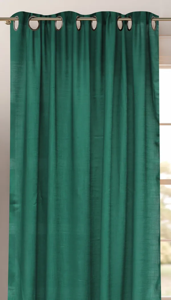Pack_of_2_Cotton_Bottle_Green_Sheer_Summer_fun_Grommet_Curtain_Set_for_Window_and_Door