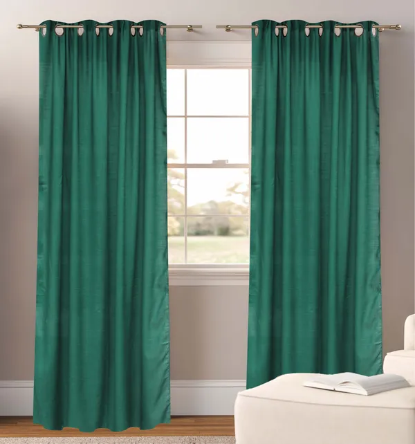 Pack_of_2_Cotton_Bottle_Green_Sheer_Summer_fun_Grommet_Curtain_Set_for_Window_and_Door