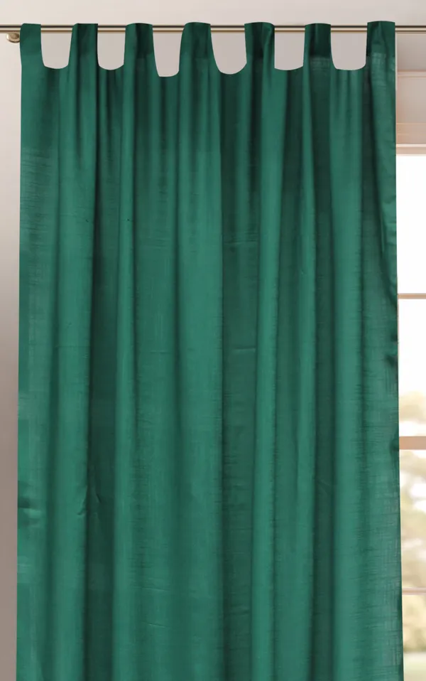 Pack_of_2_Cotton_Bottle_Green_Sheer_Summer_fun_Tab_Top_Curtain_Set_for_Window_and_Door