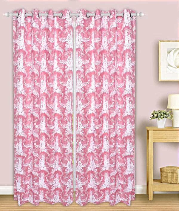 Dekor_World_2_Piece_Cotton_Pink_Autumn_Leafs_Printed_Eyelet_Curtain_Set-110x275cm_(4x9Feet)_Long_Curtain-For_Bedroom_and_Living_Room