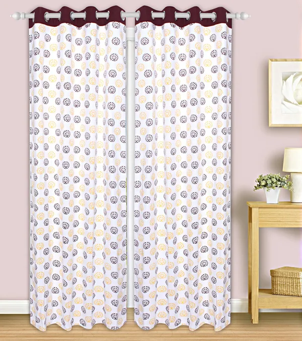 Dekor_World_2_Piece_Cotton_Yellow_Brown_Sunshine_Garden_Printed_Collection_Eyelet_Curtain_Set-110x275cm_(4x9Feet)_Long_Curtain-For_Bedroom_and_Living_Room
