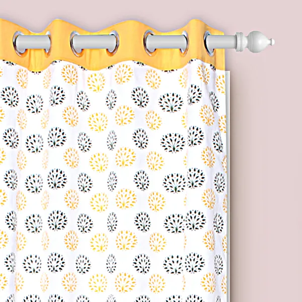 Dekor_World_2_Piece_Cotton_Yellow_Brown_Sunshine_Garden_Printed_Collection_Eyelet_Curtain_Set-110x275cm_(4x9Feet)_Long_Curtain-For_Bedroom_and_Living_Room