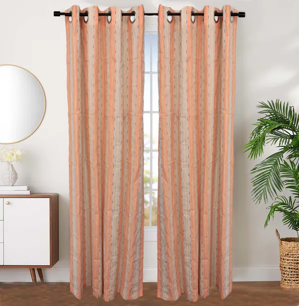 Pack_of_2_Piece_Cotton_Orange_Awning_Stripe_Printed_Grommet_Collection_Curtain_Set-For_Bedroom_and_Living_Room