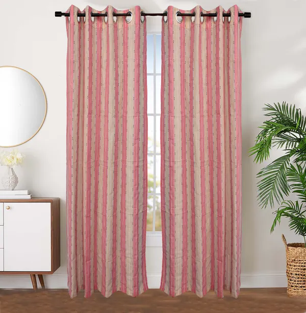 Pack_of_2_Piece_Cotton_Pink_Awning_Stripe_Printed_Grommet_Collection_Curtain_Set-For_Bedroom_and_Living_Room