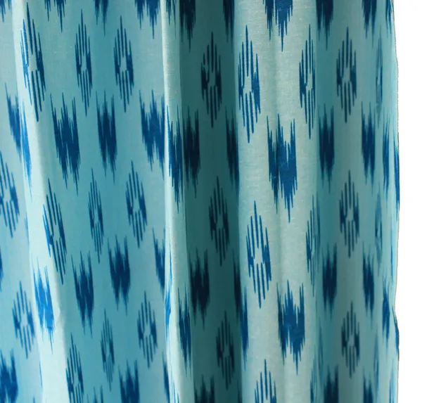 Pack_of_2_Piece_Cotton_Blue_Pochampaaly_Weave_Ikat_Printed_Grommet_Collection_Curtain_Set-For_Bedroom_and_Living_Room