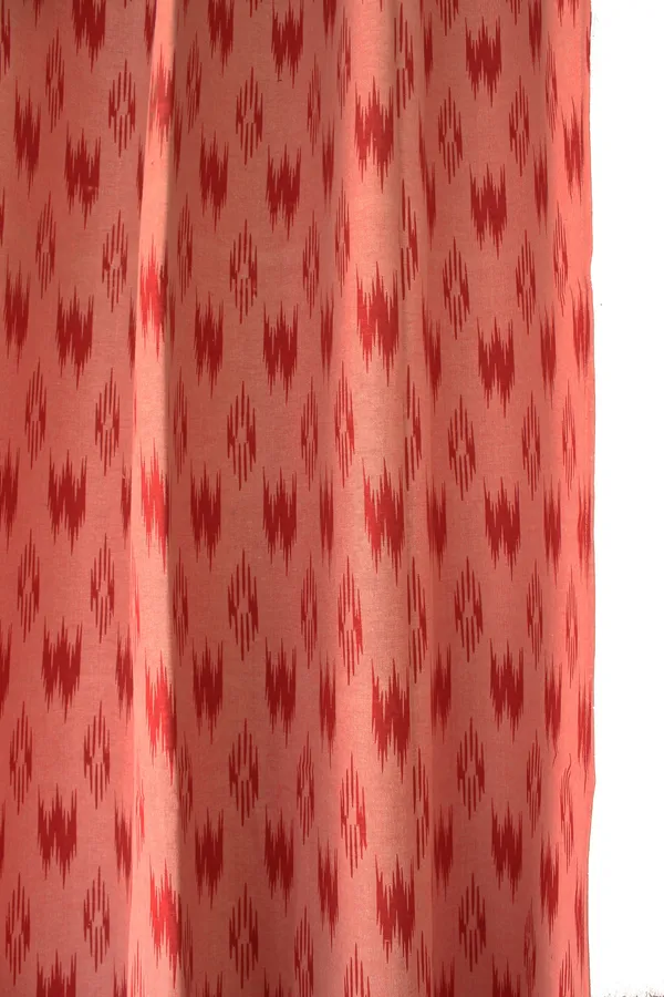 Pack_of_2_Piece_Cotton_Maroon_Pochampaaly_Weave_Ikat_Printed_Grommet_Collection_Curtain_Set-For_Bedroom_and_Living_Room