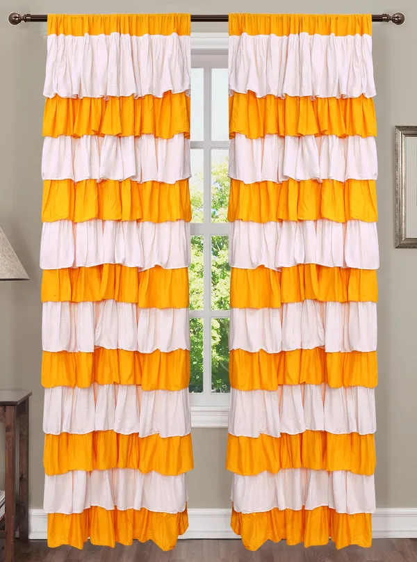 Pack_of_2_Cotton_Yellow_&_White_Stylish_Ultimate_Ruffle_Rod_Curtain_Set_for_Window_and_Door