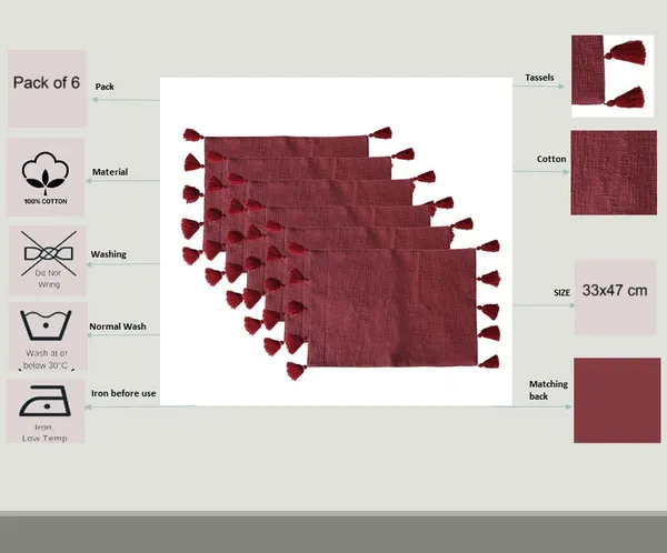 Pack_of_18_Piece_Cotton_Maroon_Merit_Collection_Place_Mat_With_Napkin-For_Dinning_Table,_Center_Room_and_Kitchen