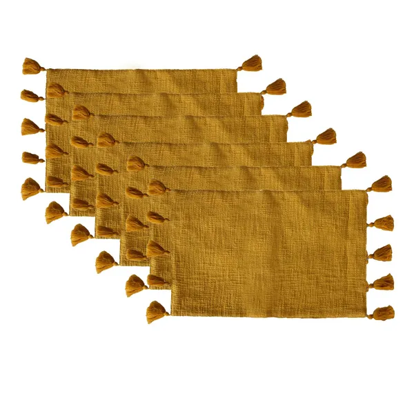 Pack_of_18_Piece_Cotton_Yellow_Merit_Collection_Place_Mat_With_Napkin-For_Dinning_Table,_Center_Room_and_Kitchen
