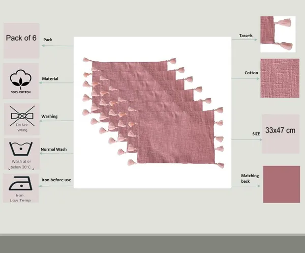Pack_of_18_Piece_Cotton_Pink_Merit_Collection_Place_Mat_With_Napkin-For_Dinning_Table,_Center_Room_and_Kitchen