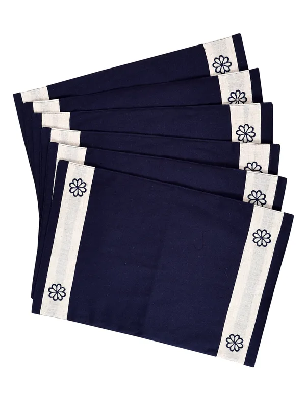 Pack_of_128_Piece_Cotton_Dark_Blue_Vally_of_flowers_Collection_Place_Mat_With_Napkin-For_Dinning_Table,_Center_Room_and_Kitchen